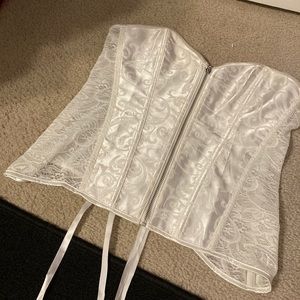 White lace corset top
